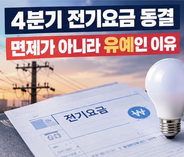 4분기 전기요금 동결에도 연료비 부담이 미뤄진 구조를 정리한 이미지